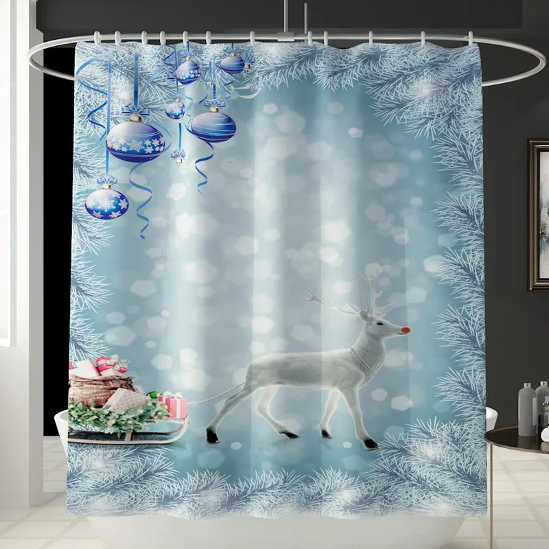 Zeegle коврик для ванной и набор занавесок душа рождественские ковры нескользящий