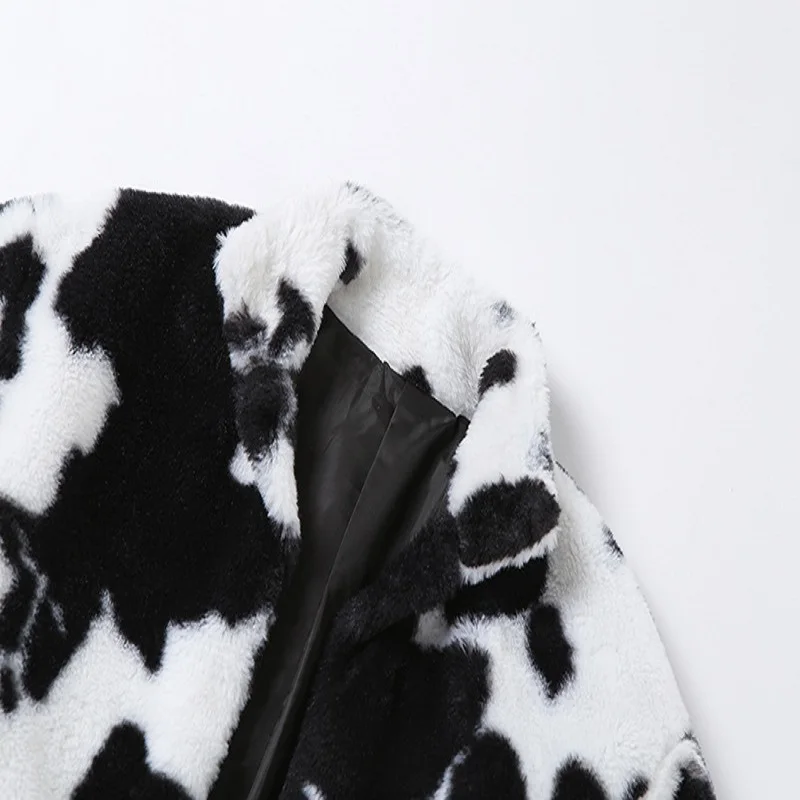 

ZTONE 2021 Women Cardigan Jackets Warm Streetwear Gothic Crop Faux Fur Coats Fashion Color Blocking Long Sleeve Dark Punk Style