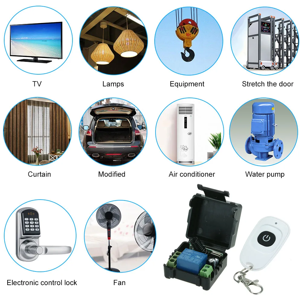 Беспроводной пульт дистанционного управления 433 МГц 12 В постоянного тока 1 канал