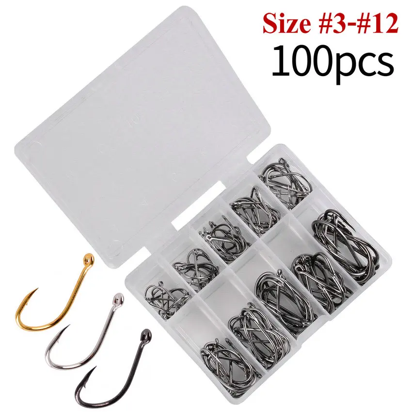 100 шт./кор. рыболовные крючки из высокоуглеродистой стали