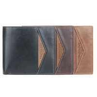 baellerry mens wallet short retro leather 2 fold wallet card holder youth multi card credential holder with zipper coin pocket
