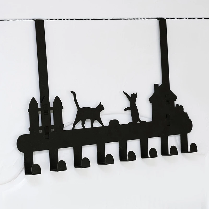 

2 Pcs Storage Rack with Door Hook, Cute Cat Design, Double Door or Wall, Perfect for Hanging Coats, Hats, Clothes,Etc