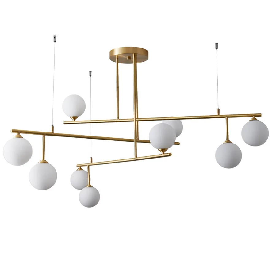 

Brass Color Modern LED Chandelier Glass Ball Ceiling Hanging Lights Living Dining Room Art Deco Lighting Fixtures Kitchen Lights