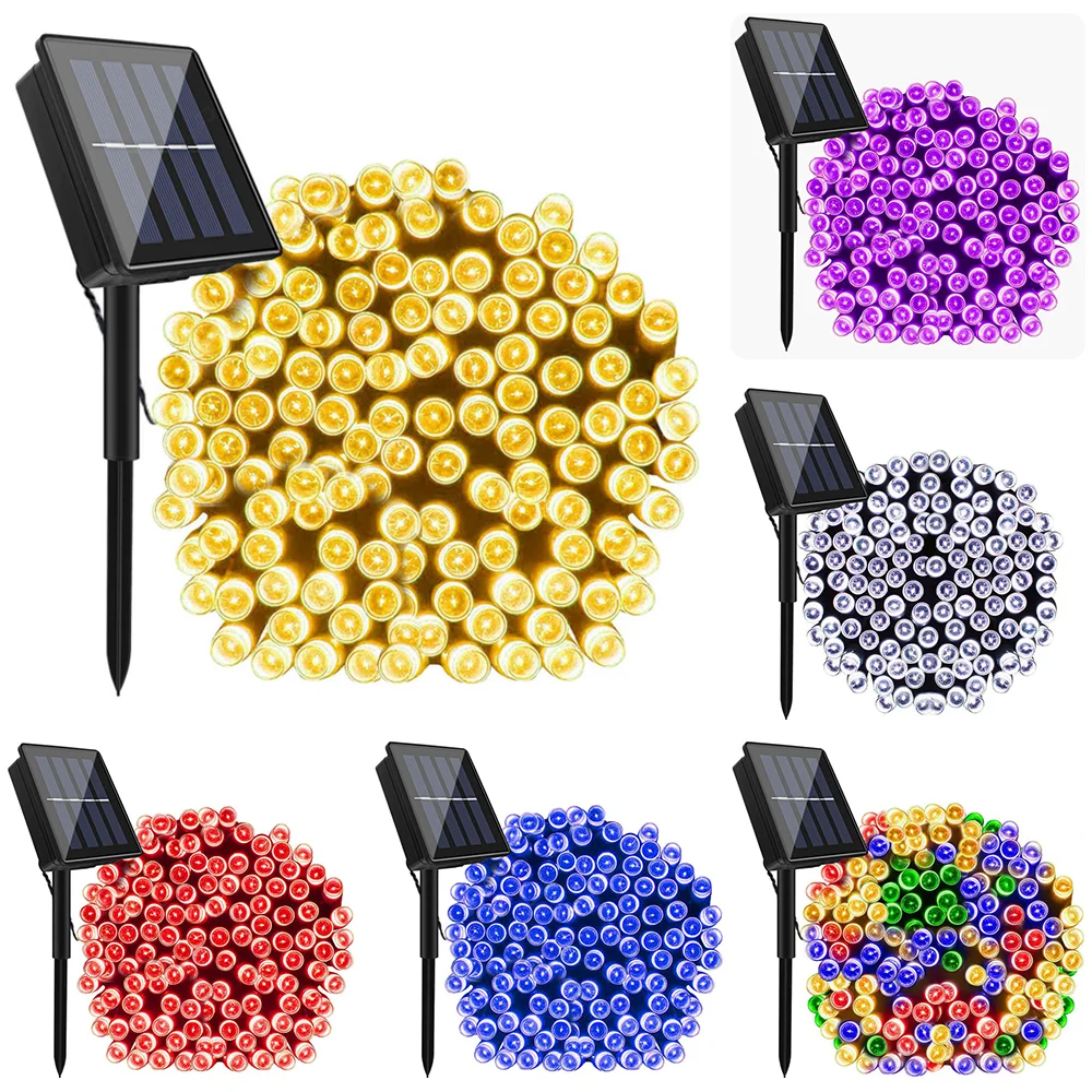 

Уличная светодиодная гирлянда на солнечной батарее, 200 светодиодов