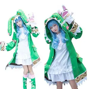 Костюмы для косплея Date Live Yoshino W Green, пальто с капюшоном для женщин и девочек, Хэллоуин, носки к костюмам