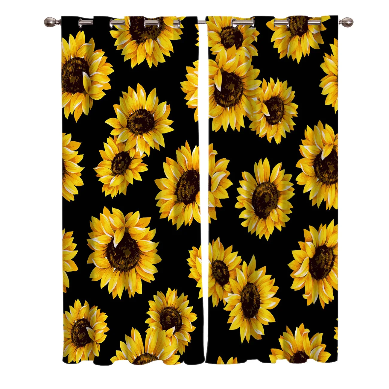 Sunflower Plant Natural Yellow Curtains For Window Treatment Drapes Window Curtains For Living Room Bedroom Kids Room Home Decor
