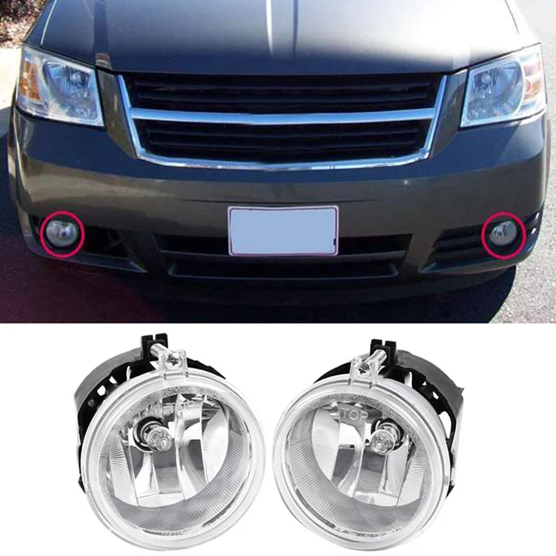 

2Pcs 5182025AA for Jeep Dodge Chrysler Fog Light Driving Lamp with Bulb Right+Left Side