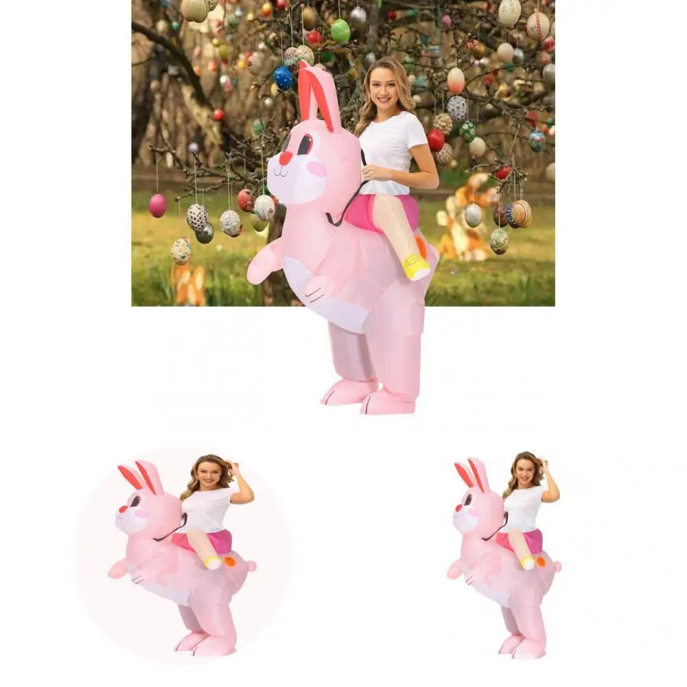 

Soft Interesting Children Riding Inflatable Bunny Comfortable Easter Bunny Adorable for Home