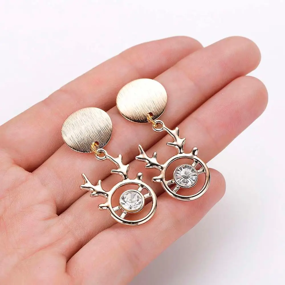 Чандлер богемный ножной олень со стразами круглый диск серьги в виде капель