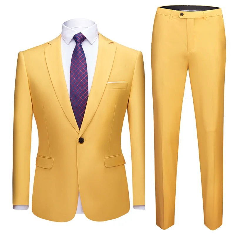 

PAULKONTE Male Dress Suit High Quality Business Fashion Classic Multi Color Men's Hosting Banquet Wedding Suit Jacket for men