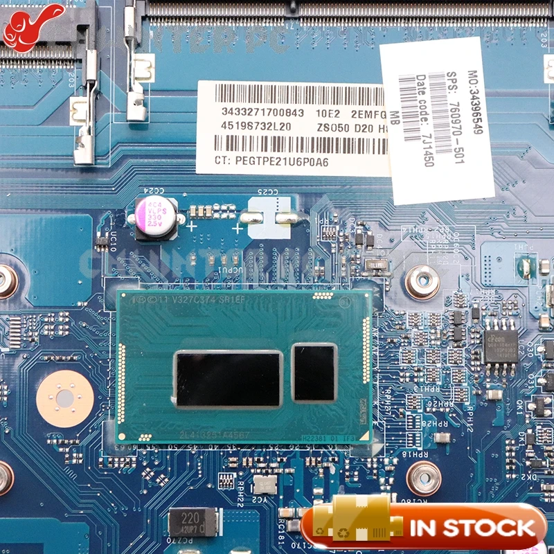 Материнская плата NOKOTION 760970-501 760970-001 для ноутбуков HP 15-R ZSO50 LA-A992P 15 6 дюймов SR1EF i5-4210U
