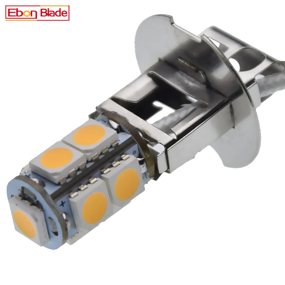 

1/2 шт., светодиодная лампа H3 5050 9SMD, теплый белый свет для автомобиля, противотуманные фары DRL дальнего света или вспысветильник, фары PK22S, 6 в, 6 В постоянного тока