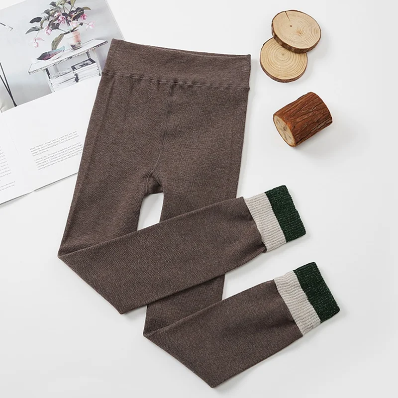 Эластичные теплые брюки в стиле пэчворк От 3 до 14 лет Детские обтягивающие штаны