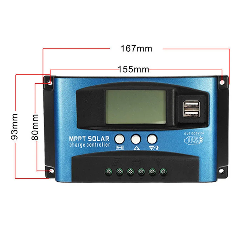 Горячая 40A 100A регулятор MPPT солнечной панели Контроллер заряда 12 V/24 V Авто фокус