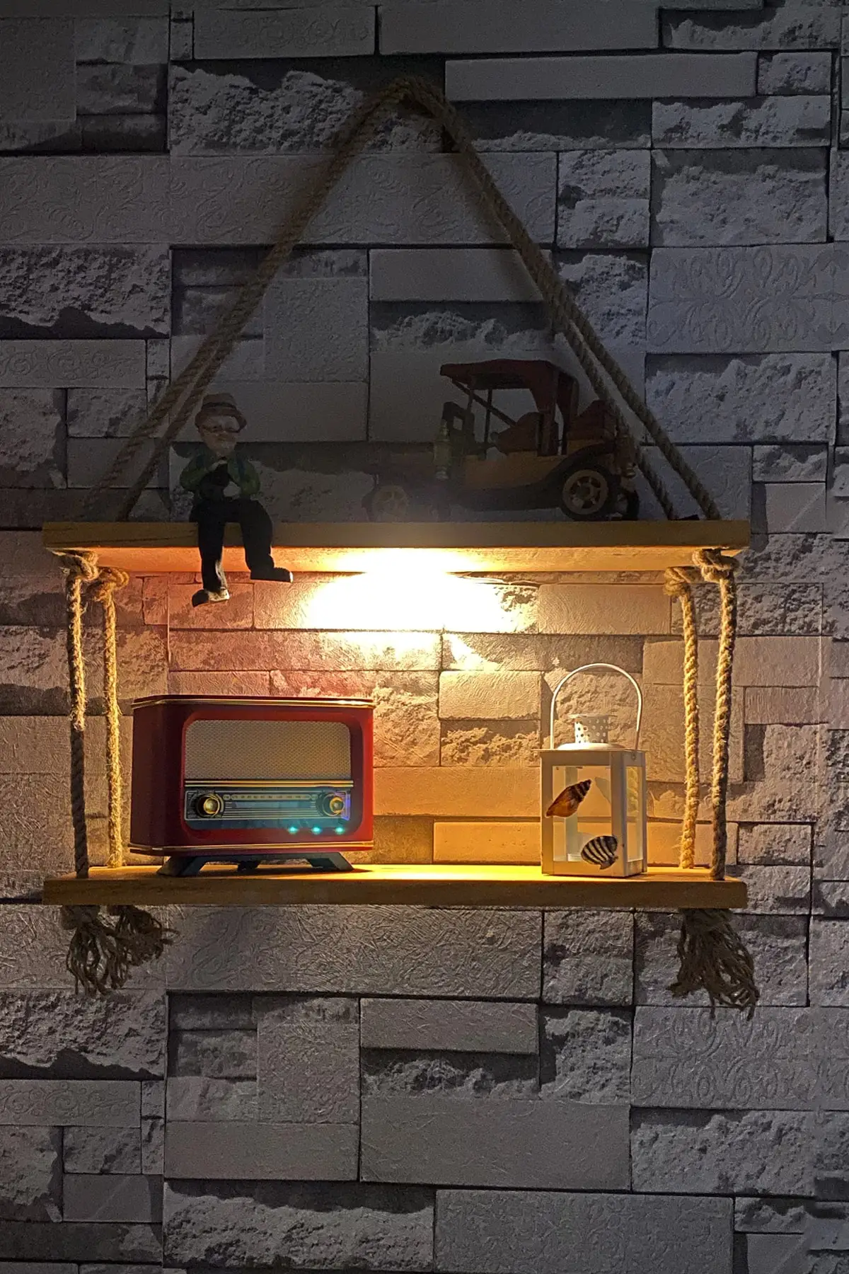 

Dekoratif El Yapm Ikl ' li Ahap Raf