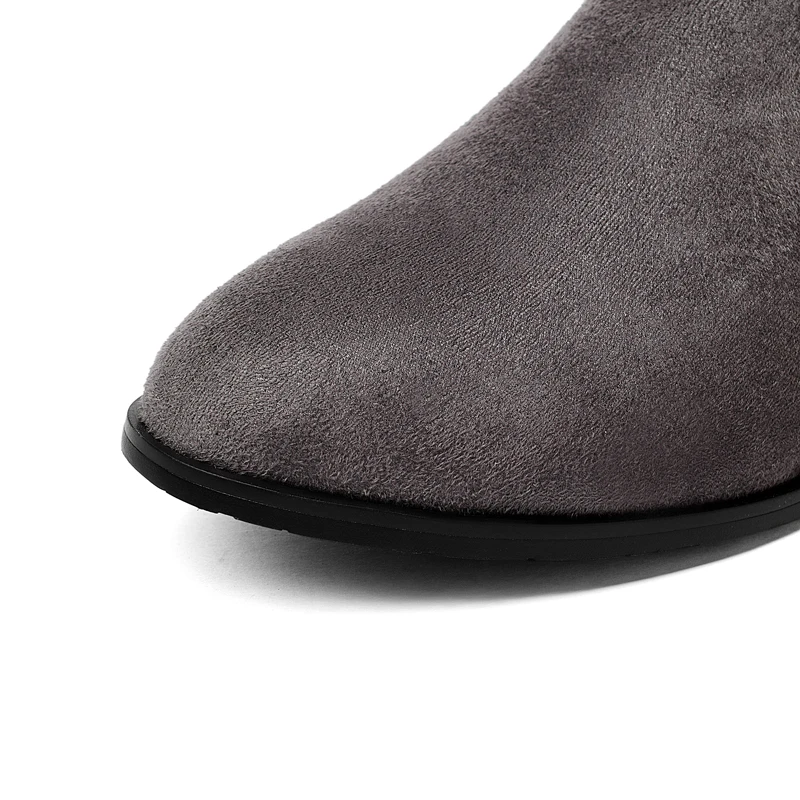 По сравнению с сапоги до колена Новые круглый носок женские ботинки на