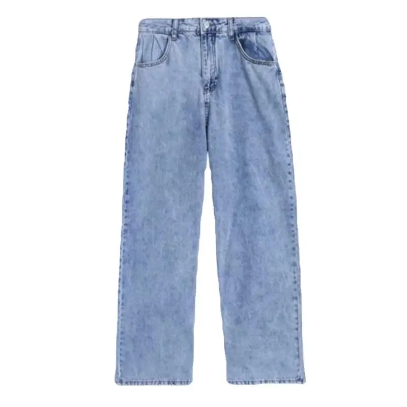 

Jeans Women High Waist Preppy Style Lovely Loose Lace Up Jean Oversize Burrs Trousers Chic Daily Girls Female Popular Ulzzang
