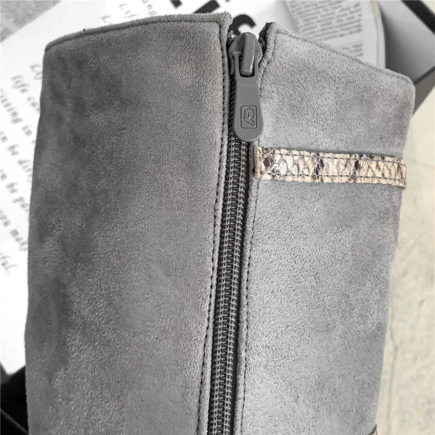 Сезон весна-осень Женские сапоги до колена Обувь на высоких каблуках Дамские