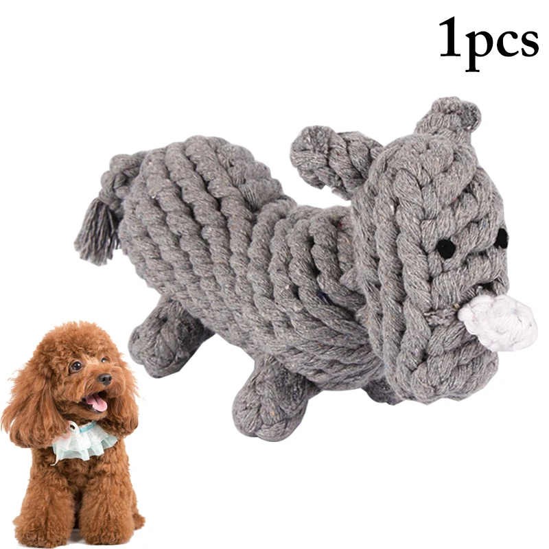 

Rhinoceros Dog Toy Bite Resistant Teeth Cleaning Dog Rope Toy Pet Chewing Toy Dog Chewing Playing Toys Pet Puppy Supplies