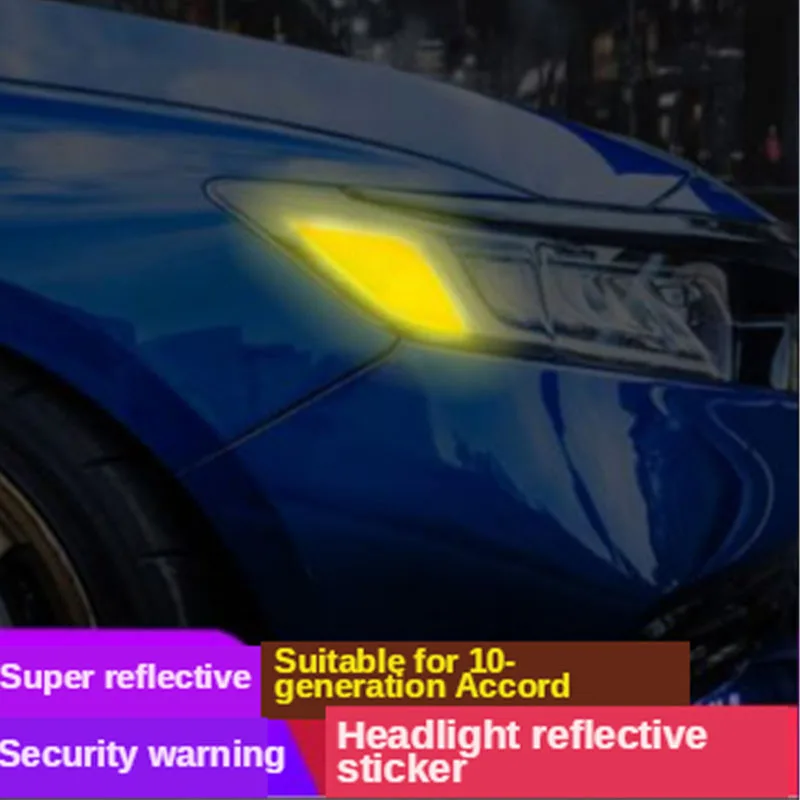 

Подходит для Honda 10 поколения Accord установка Американский фары Светоотражающие стикеры вдохновение предупреждение декоративный стикер