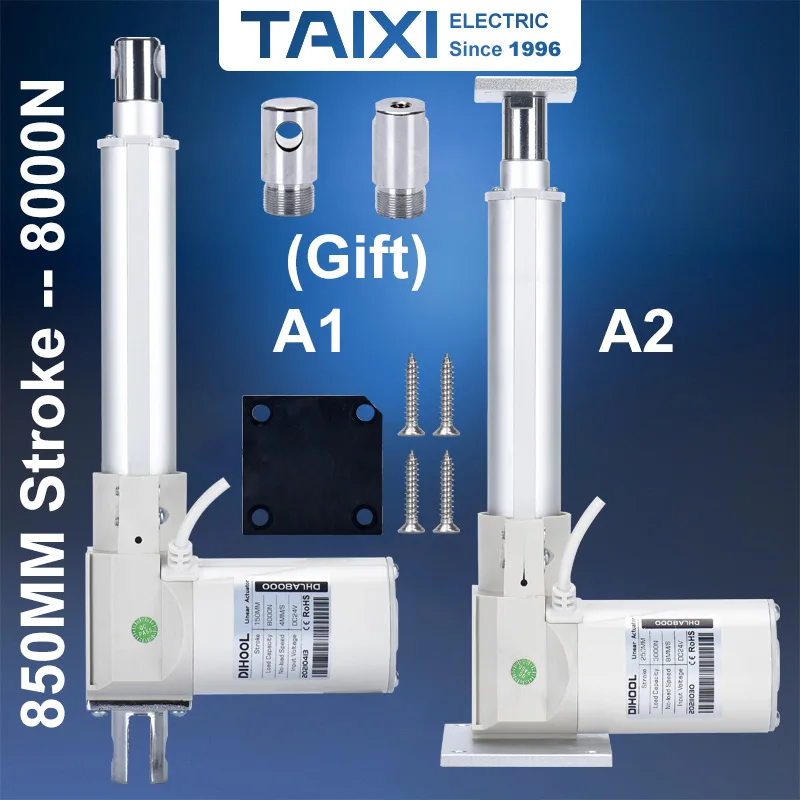 

Электрический линейный привод DHLA8000 с большим упорным током 850 мм, 800 Н, кг, фунтов, 12 В, 24 В постоянного тока, беспроводной контроллер с телеско...