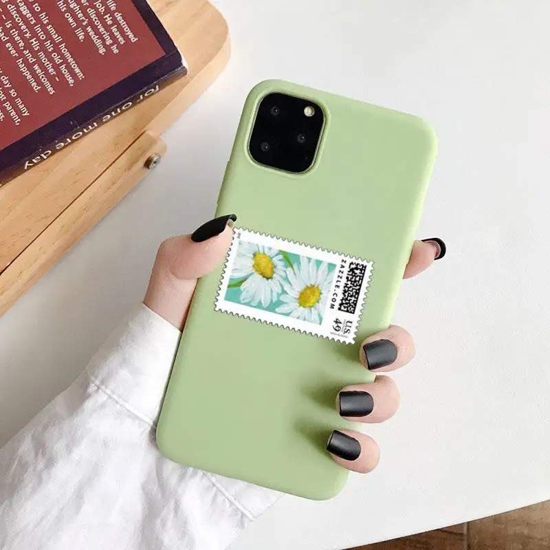 

Stamp art retro painting Phone Case Candy Color for iPhone 6 7 8 11 12 s mini pro X XS XR MAX Plus