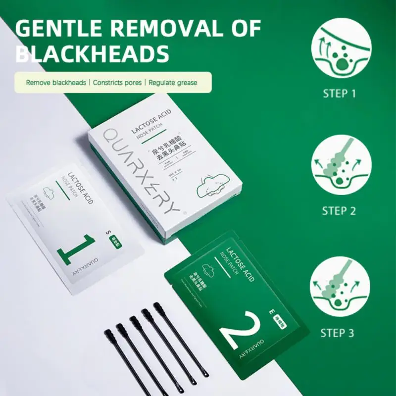 

10 Pcs Lactobionic Acid Blackhead Nose Patch Deeply Cleans Acne Blackheads Tightens Pores Tear-off Nasal Mask Face Care