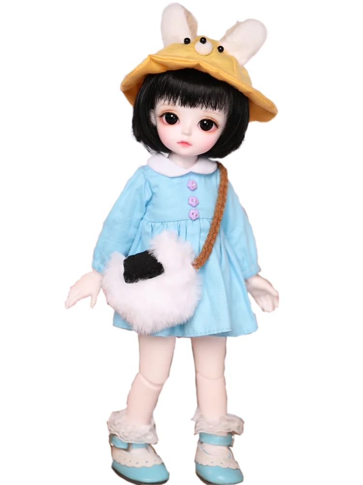 1/3 1/4 1/6 BJD Doll BJD/SD Fashion Blue Dress Clothes For Baby Girl Include Hat +Clothes+Bag | Игрушки и хобби