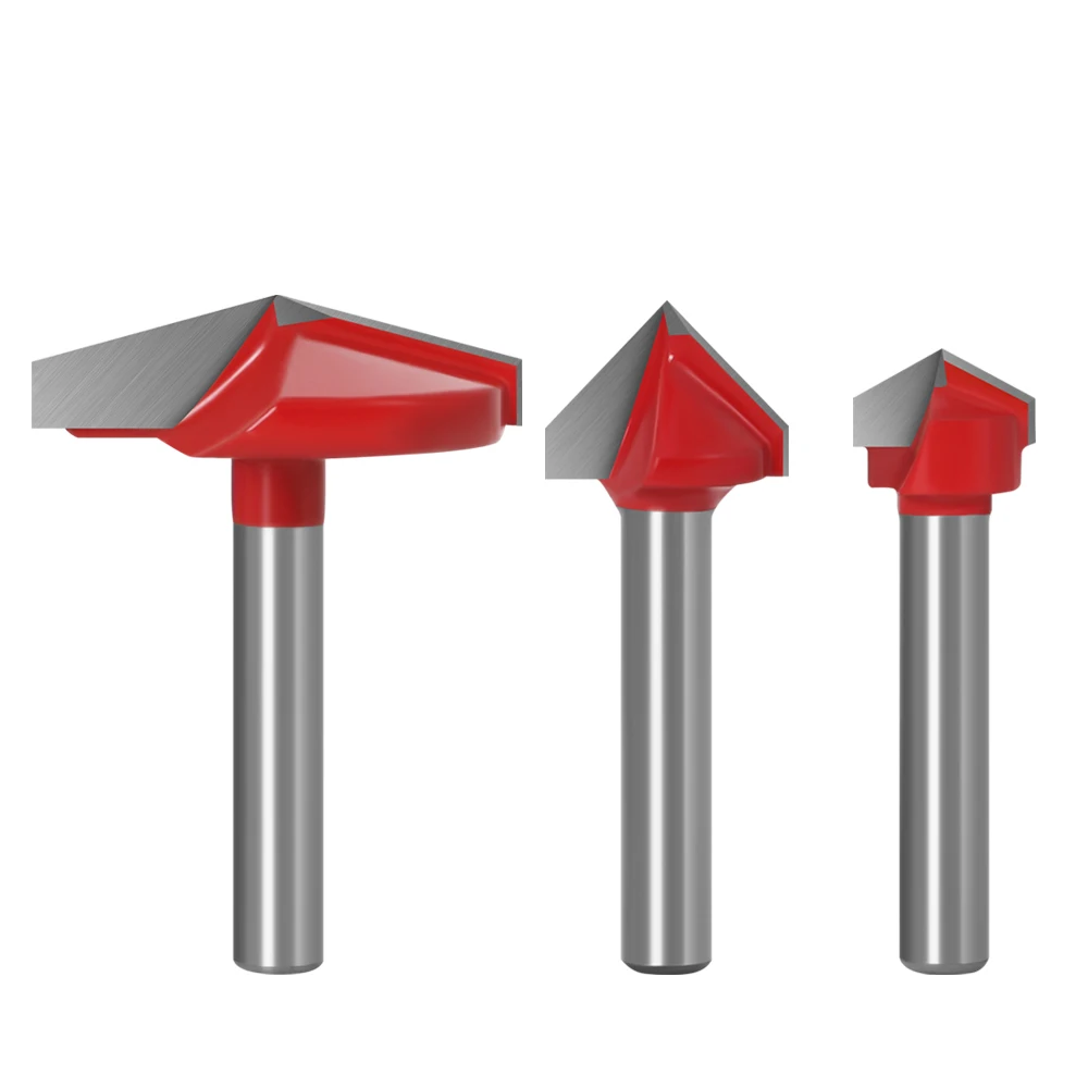 6 мм V Bit 1PCS ЧПУ твердосплавная Концевая фреза деревообрабатывающий резак из