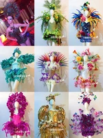Event Performance Stage Catwalk nightclub party cosplay costumes Sweety Flower fairy costume Dreamland Flower Feather Dress