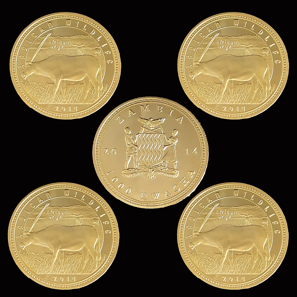 

5PCS 2014 African Oryx Gold Challenge Coins Collectibles For Business Gifts