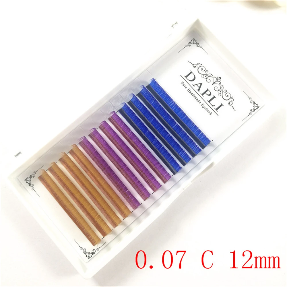 

Rainbow Colored 0.07mm J/B/C/CC/D/DD curl 8-14mm12 Lines Natural Individual False Eyelash Extension Eye Lashes