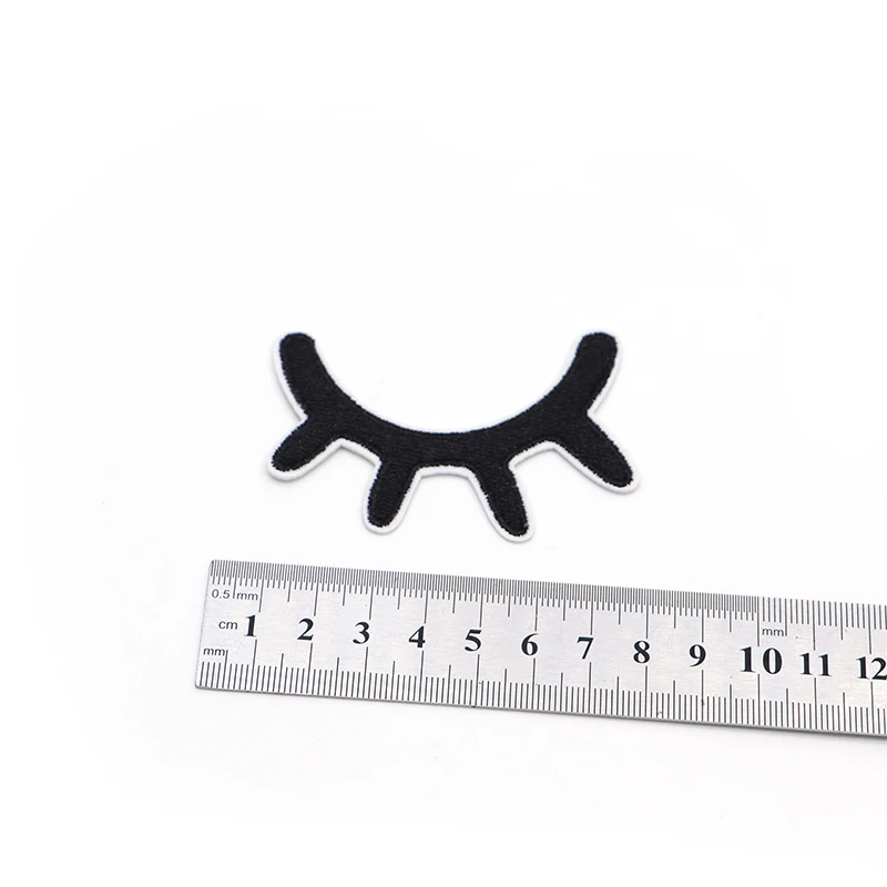 1 пара Черные Накладные накладные накладки с вышивкой ресниц для одежды