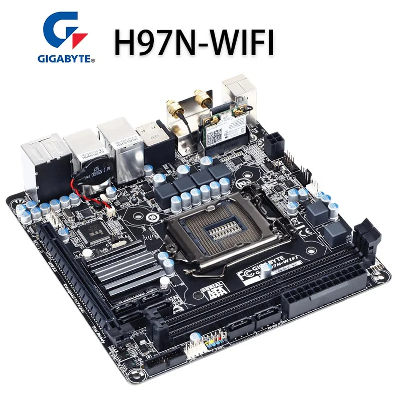 Online LGA 1150 Gigabyte H97N-WIFI Motherboard DDR3 16GB PCI-E 3,0 I7 I5 I3 Desktop H97 Placa-Mãe 1150 HDMI-kompatibel Mini-ITX Verwendet