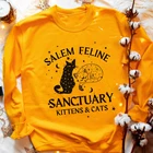 Свитшот с изображением Салема, кошки, Викки, готические пуловеры, женские свитшоты с изображением волшебных вибрий, душевных Лун