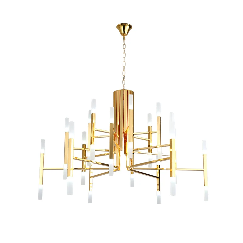 

Postmodern LED chandelier Nordic living room iron acrylic hanging lamp restaurant hotel villa light luxury lighting fixtures