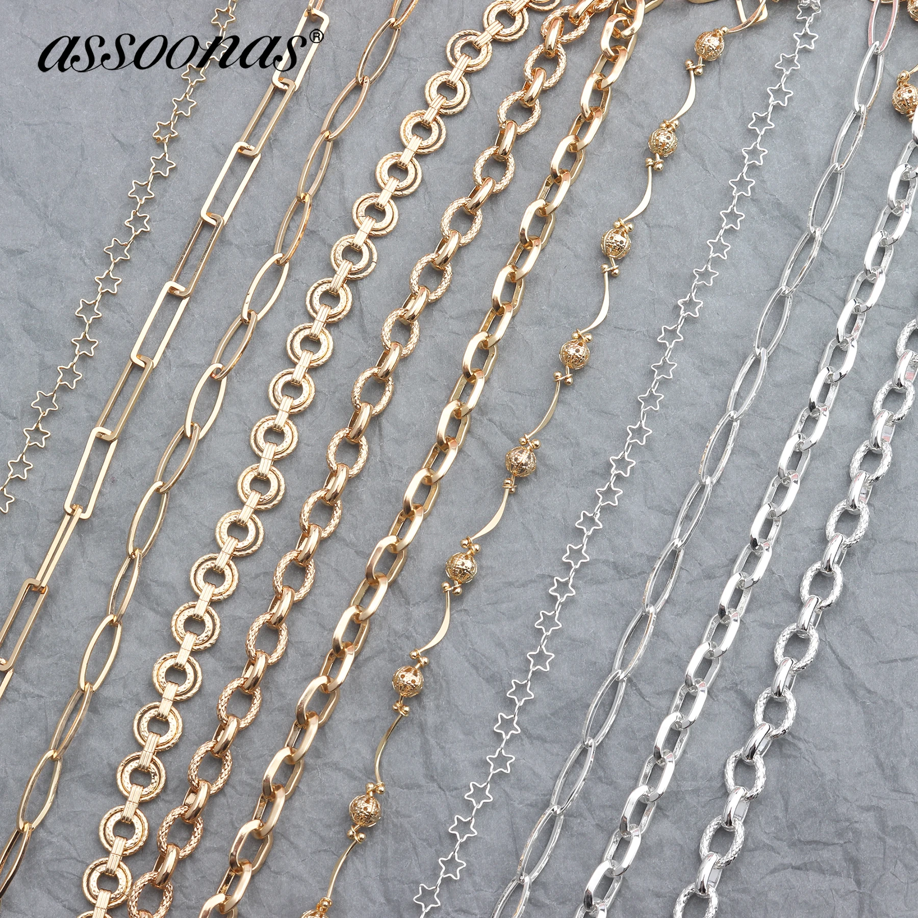 

assoonas C38,diy chain,jewelry accessories,earrings accessories,hand made,charm,jewelry making,diy Silver and gold chain,50cm/ot