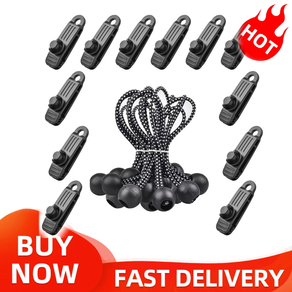 

10/12/50 PCS Tarpaulin Clip Tent Canopy Clip Buckle Outdoor Wind Rope Clamps Reusable Awning Mountaineering Camping Accessories