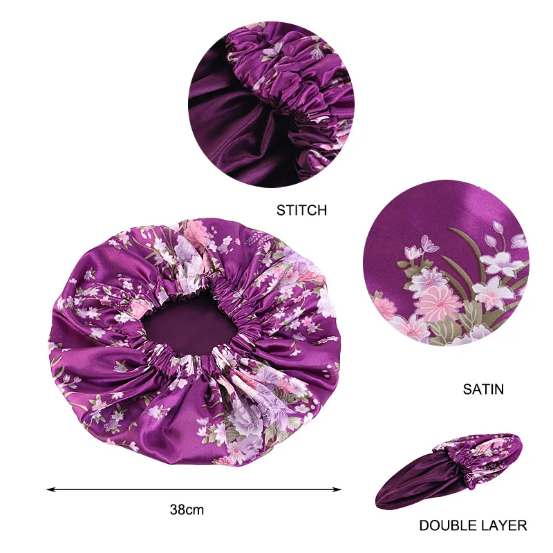 Очень большая атласная Женская шапочка с подкладкой большой размер красивый