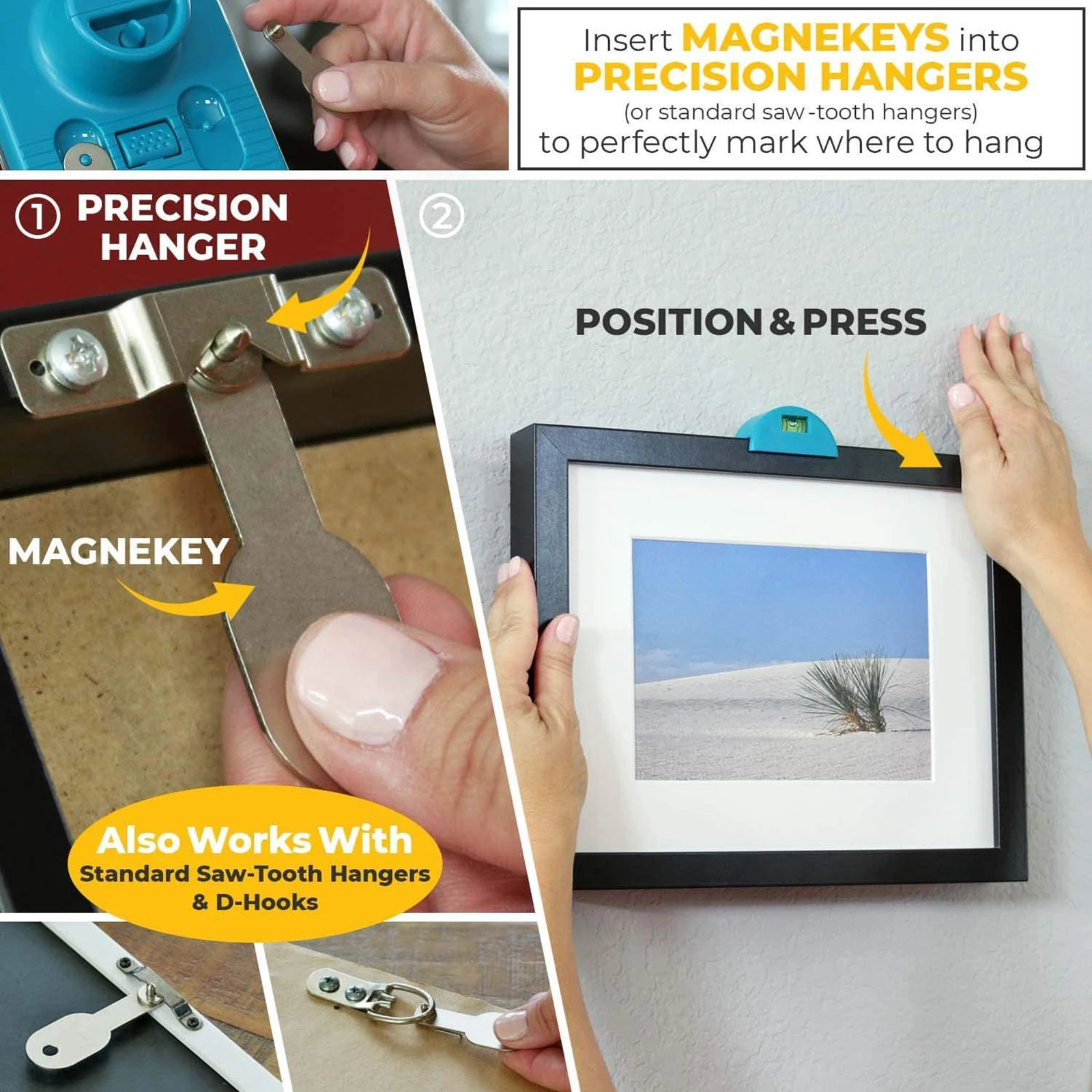 

Photo Hanging Set Frame Hanger Level Measuring Picture Frame Hanger Hook Photo Locator DIY Leveling Tools Picture Hanging Tool