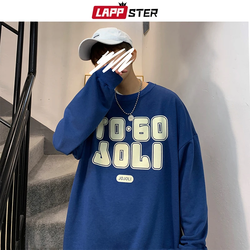 LAPPSTER мужская Японская уличная одежда с буквенным принтом толстовки 2019 пуловер