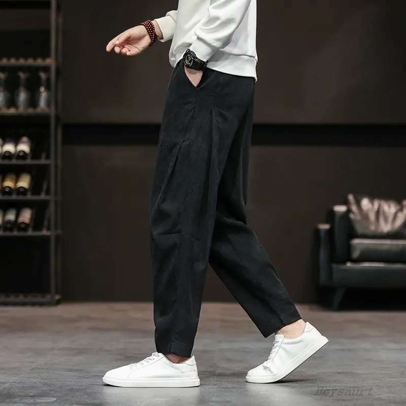 

Men's jogging plaid pants Comfortable pants Summer casual street wear slacks Japanese fashion sweatpants