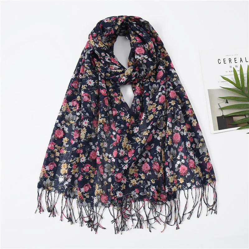 Новый шарф с принтом Женская весенне-летняя воздухопроницаемая шаль в Корейском