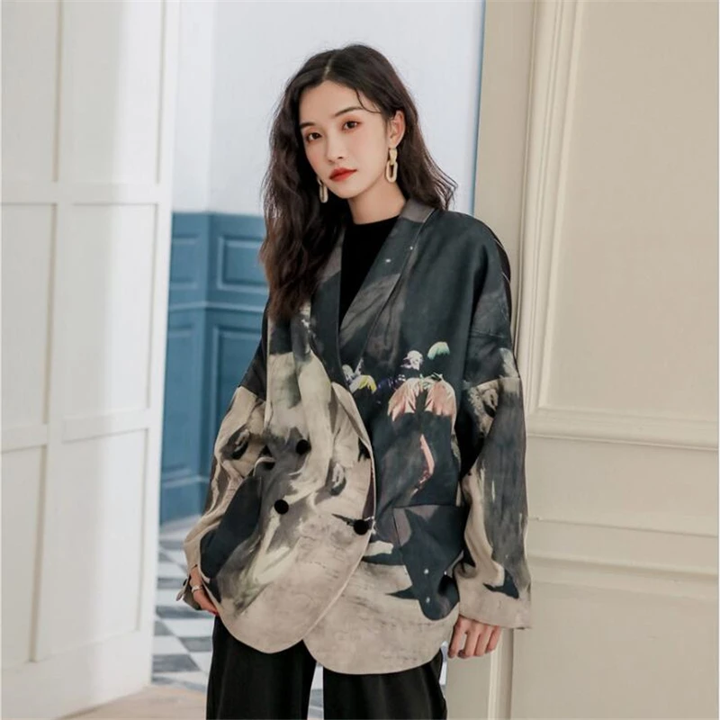 Весна 2020 новый стиль индивидуальный узор в тонкую полоску сзади Женский блейзер