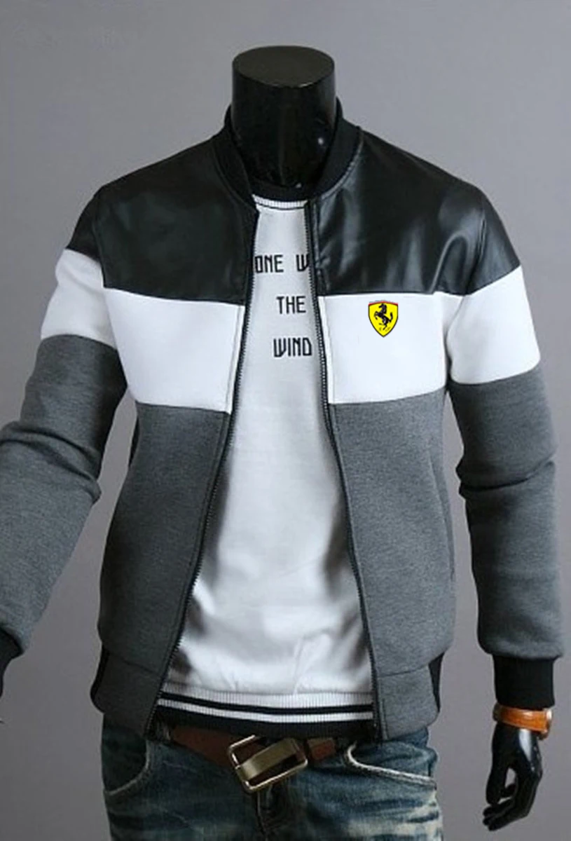 

New Autumn And WinterFashion Men's Ferrari SplicingJacket Jacket Comfortable Casual Jacket Zipper Jacket Men's TopDirect sales