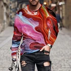 Европейская и американская популярная мужская Спортивная футболка для отдыха с 3D Цифровым принтом уличная трендовая футболка с 3D принтом и длинным рукавом