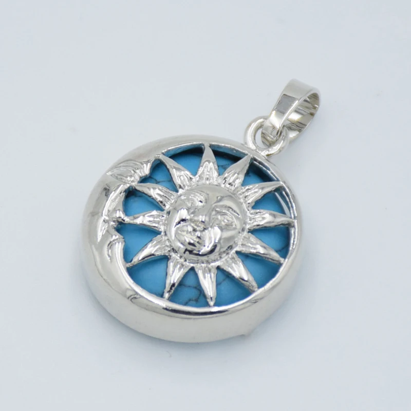 Подвески Moon Sun God и ожерелья серебряного цвета в коробке круглые бусины из