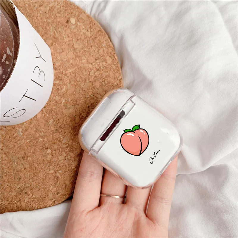 Прозрачные чехлы для Airpods Cute panda Custom Name прозрачные мягкие чехлы для AirPods Чехлы Защитные беспроводные наушники чехол