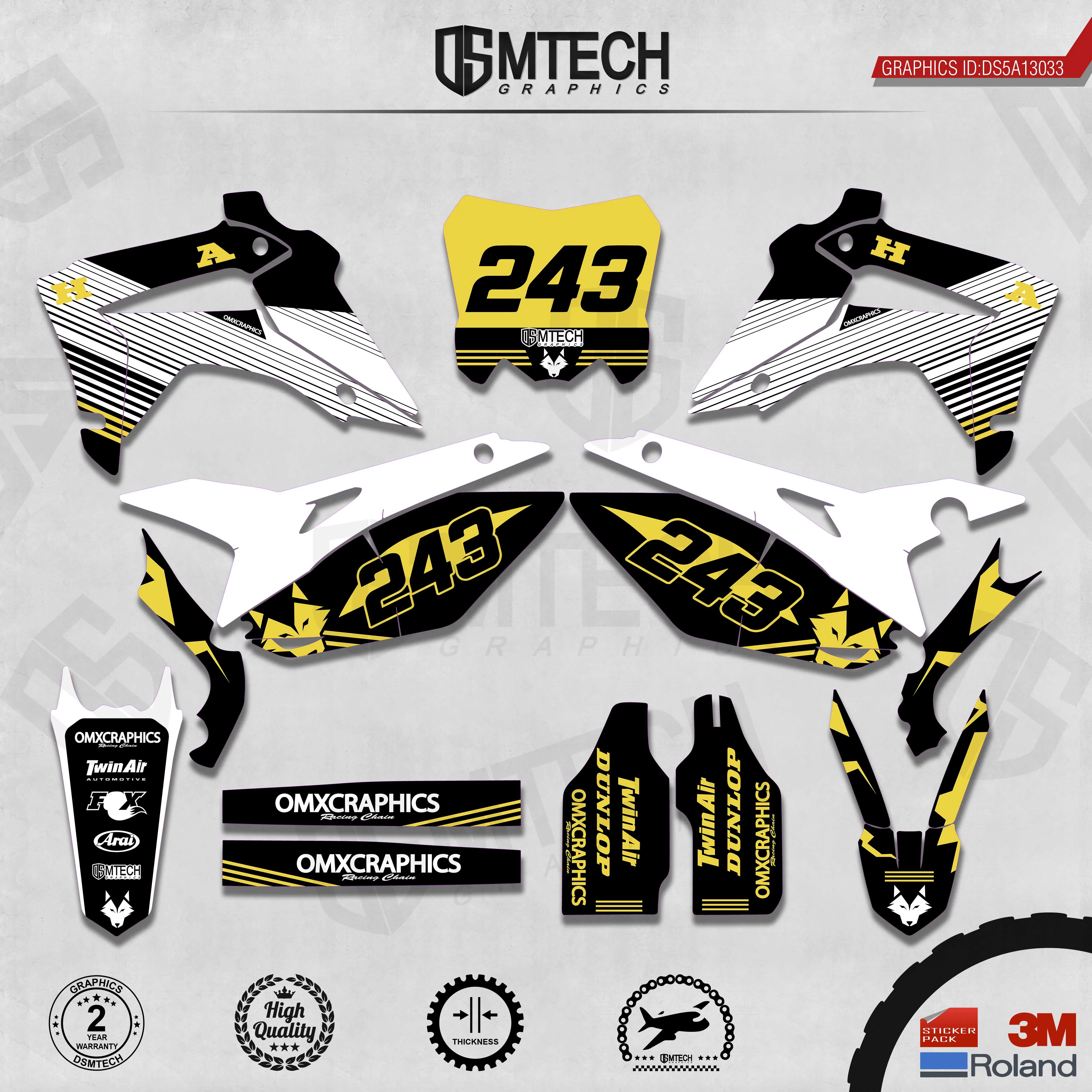 DSMTECH Customized Team Graphics Backgrounds Decals 3M Custom Stickers For 2014-2017CRF250R 2013-2016CRF450R 033