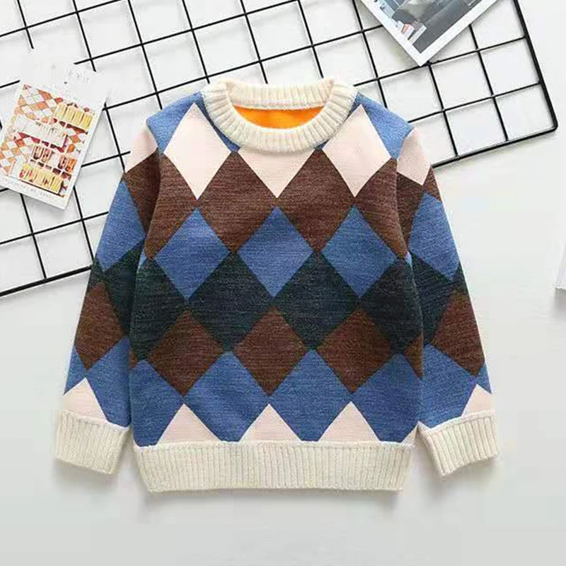 Детские повседневные Свитера Осень-зима 2019 г. Пуловер для мальчиков и девочек
